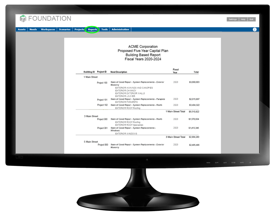 FOUNDATION Software for intelligent facility and capital planning